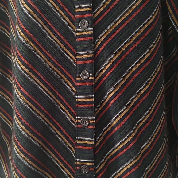 New Directions curvy striped button down tie front Sz 1X - Picture 2 of 4